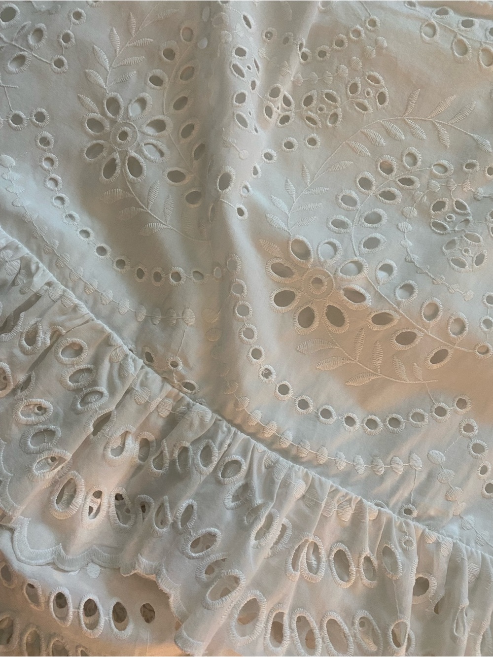 White Eyelet Ruffle Off-Shoulder Dress - Picture 3 of 4